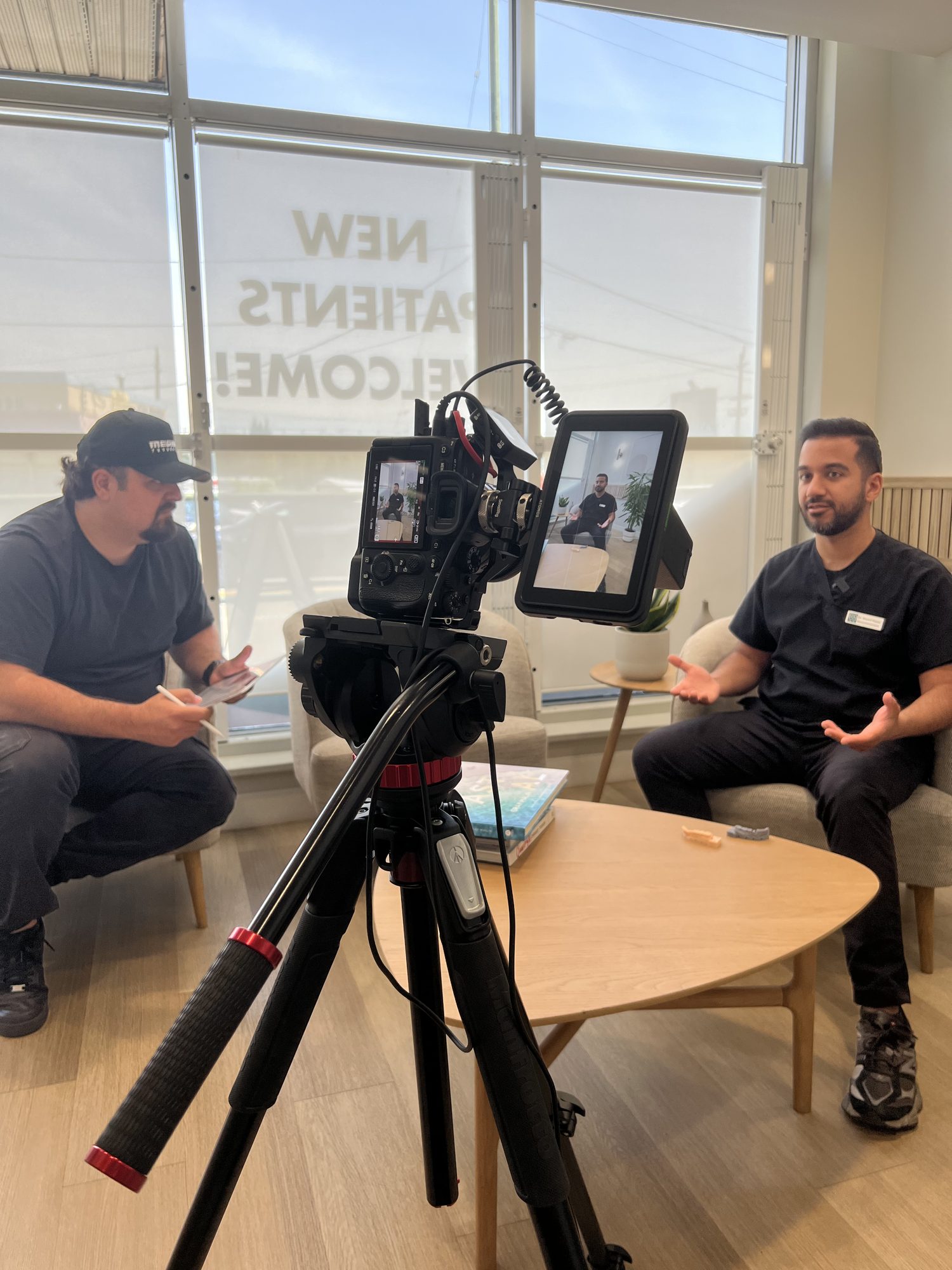 A client recording content